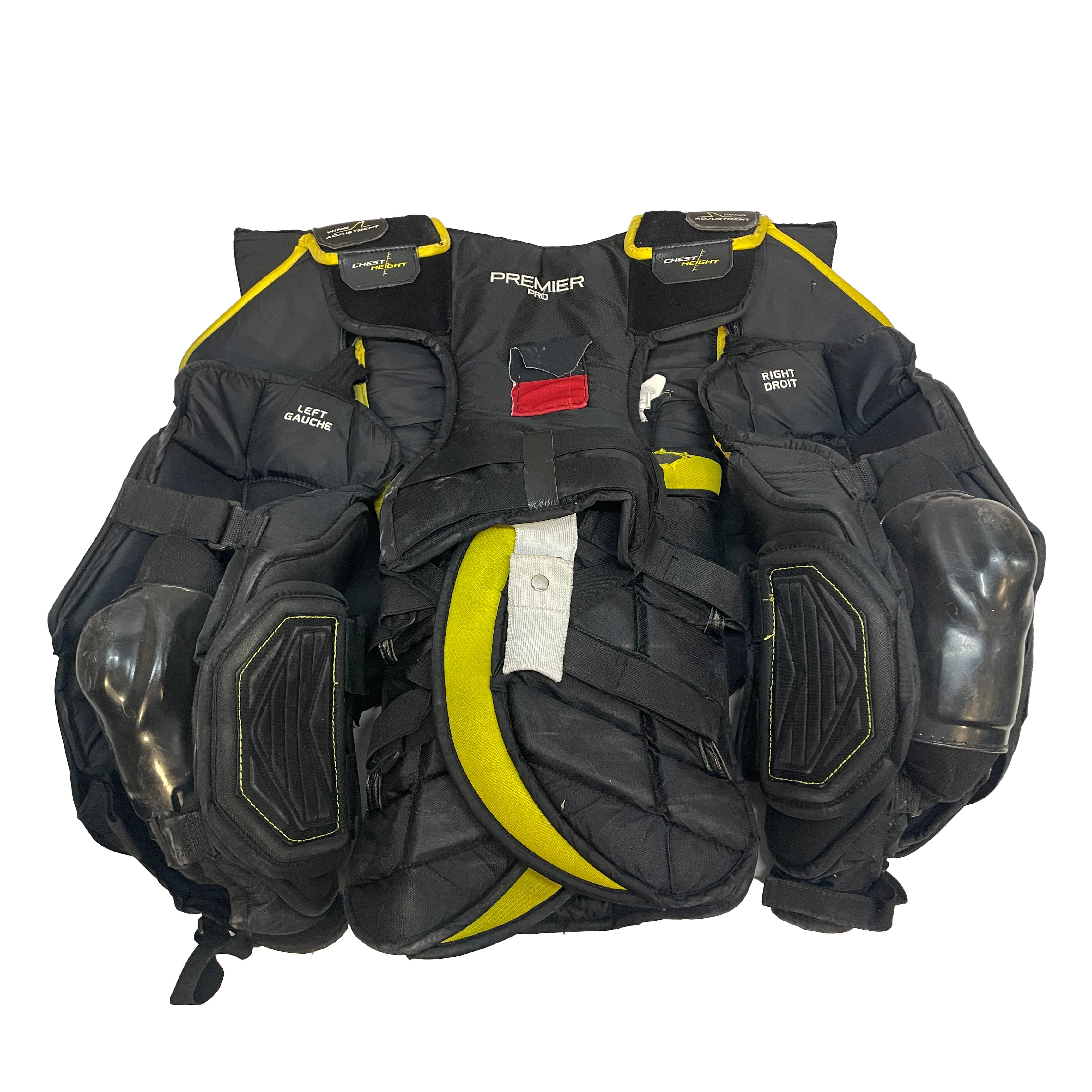 CCM Premier - Plastron de gardien de but Pro Stock d'occasion (noir/jaune) n° 2